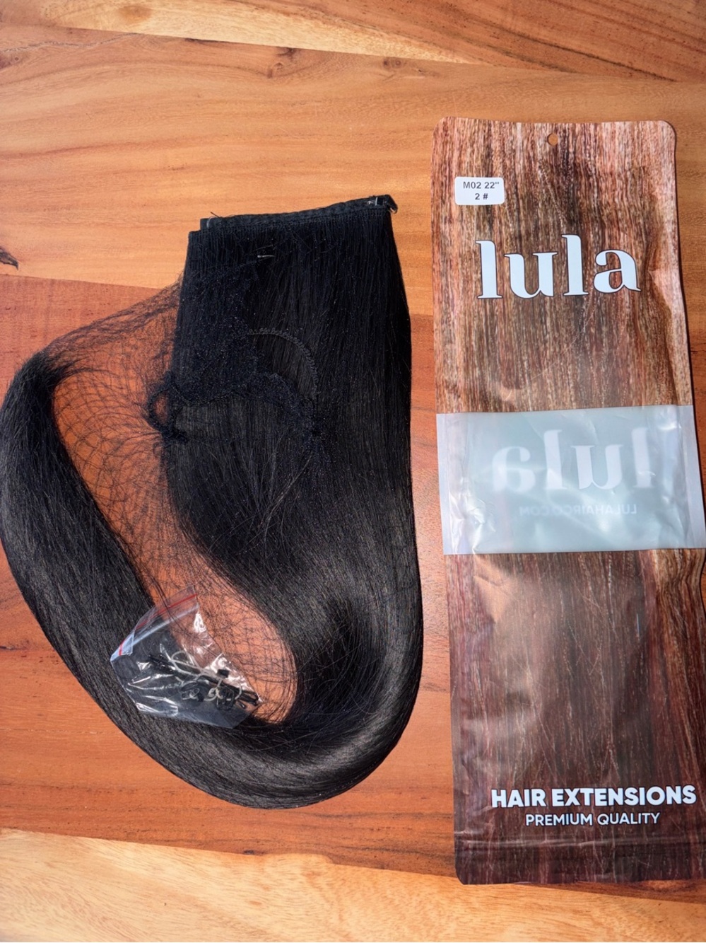 Lula Premium Dark Brown/Black Halo Hair Extensions